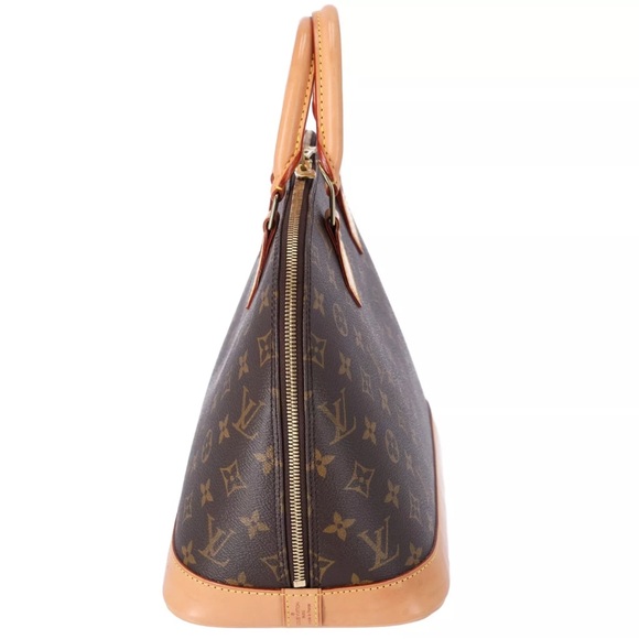 Louis Vuitton Monogram Alma Brown M51130 Dome Top Zip Satchel - Picture 9 of 17